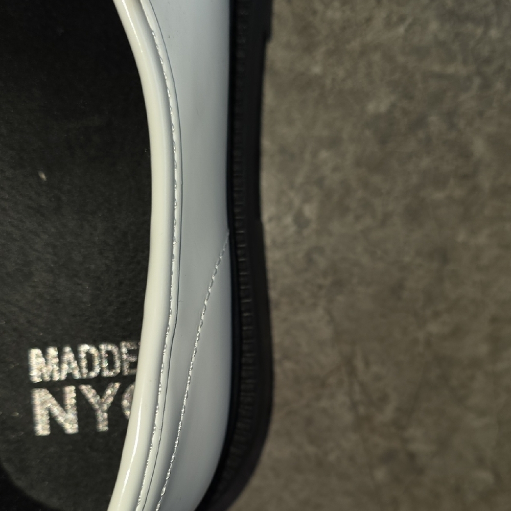 (J46) White and Black Platform Shoes with Chunky Sole Womans Shoes 7.5 - Picture 9 of 10